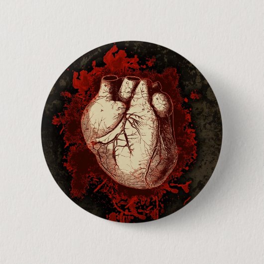Hart en spatter ronde button 5,7 cm (Voorkant)