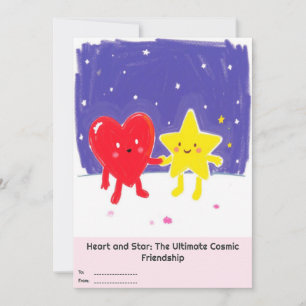 Hart en Ster Valentijnsdag Vieren Vriendschap Feestdagenkaart