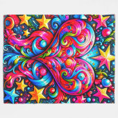 Hart en sterren fleece deken (Voorkant (Horizontaal))