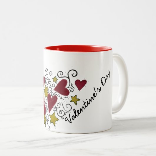 Hart en sterren Happy Valentine's Day Mok (Voorkant rechts)