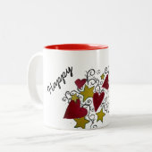 Hart en sterren Happy Valentine's Day Mok (Voorkant links)