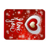 Hart en sterren in rood magneet (Horizontaal)