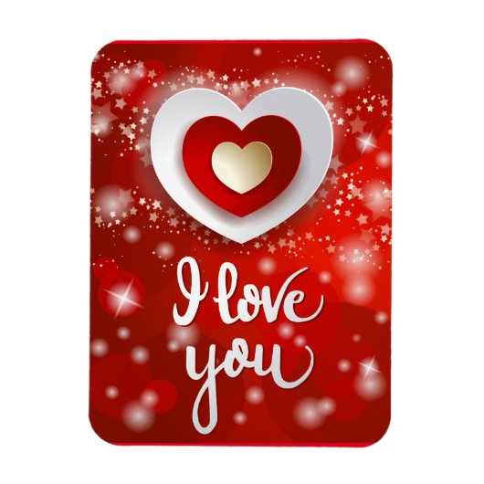 Hart en sterren in rood magneet (Verticaal)