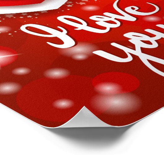 Hart en sterren in rood poster (Hoek)