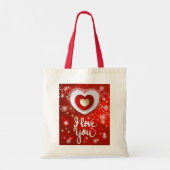 Hart en sterren in rood tote bag (Achterkant)