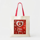 Hart en sterren in rood tote bag (Voorkant)