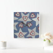 Hart- en sterrenklok vierkante klok (Huis)