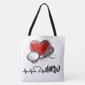 Hart en stethoscoop Groot Tas (Voorkant)