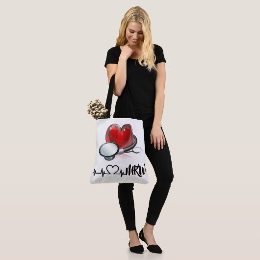 Hart en stethoscoop Groot Tas (Op model)