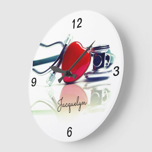 Hart en stethoscoop grote klok (Hoek)