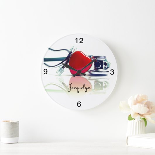 Hart en stethoscoop grote klok (Huis)