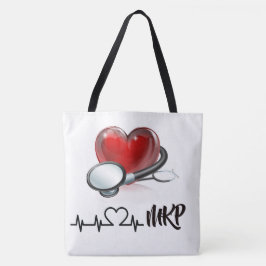 Hart en stethoscoop Tas voor groot monogram