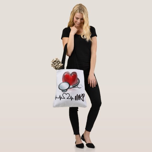 Hart en stethoscoop Tas voor groot monogram (Op model)