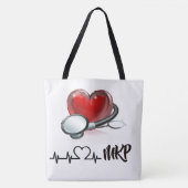 Hart en stethoscoop Tas voor groot monogram (Voorkant)