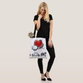 Hart en stethoscoop Tas voor groot monogram (Op model)