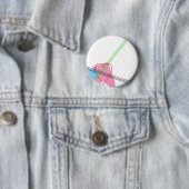 Hart en strips ronde button 5,7 cm (In situ)