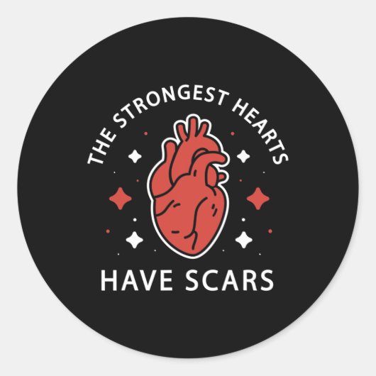 Hart- en vaatziekten Warrior CHD Awareness Ronde Sticker (Voorkant)
