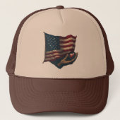 Hart en vlag trucker pet (Voorkant)