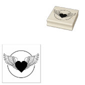 Hart en Vleugels Rubberstempel (Gestempeld)