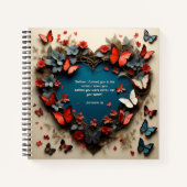 Hart en vlinder brengen tijd door met Jezus Journa Notitieboek (Voorkant)