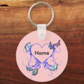 Hart en vlinder sleutelhanger (Voorkant)