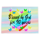 HART EN VLINDERS 90E VERJAARDAG CADEAU TAS GROOT CADEAUZAKJE (Voorkant)