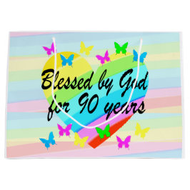 HART EN VLINDERS 90E VERJAARDAG CADEAU TAS GROOT CADEAUZAKJE