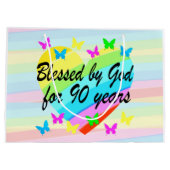 HART EN VLINDERS 90E VERJAARDAG CADEAU TAS GROOT CADEAUZAKJE (Achterkant)