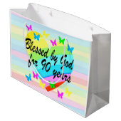 HART EN VLINDERS 90E VERJAARDAG CADEAU TAS GROOT CADEAUZAKJE (Achterkant Gekanteld)