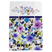 Hart en vlinders bloemrijk medium cadeauzakje (Achterkant)