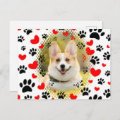 Hart- en voetafdrukken Dog Lijst Briefkaart (Voorkant / Achterkant)