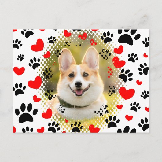 Hart- en voetafdrukken Dog Lijst Briefkaart (Voorkant)