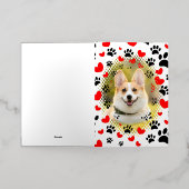 Hart- en voetafdrukken Dog Lijst Folie Wenskaart (Buiten Laag)