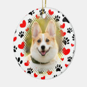 Hart- en voetafdrukken Dog Lijst Keramisch Ornament (Links)