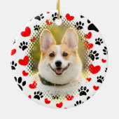 Hart- en voetafdrukken Dog Lijst Keramisch Ornament (Achterkant)