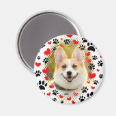 Hart- en voetafdrukken Dog Lijst Magneet (Voorkant / Achterkant)