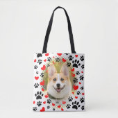 Hart- en voetafdrukken Dog Lijst Tote Bag (Voorkant)