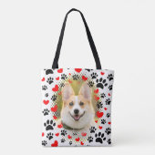 Hart- en voetafdrukken Dog Lijst Tote Bag (Achterkant)
