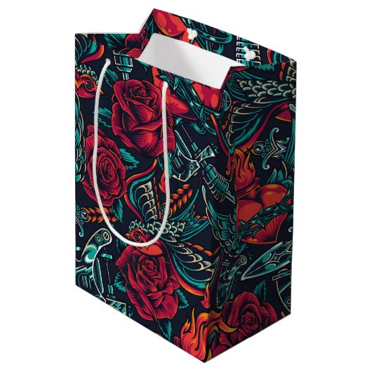 hart en vogel medium cadeauzakje (Achterkant Gekanteld)
