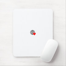 Hart en Wereldbol Workstation Muismat