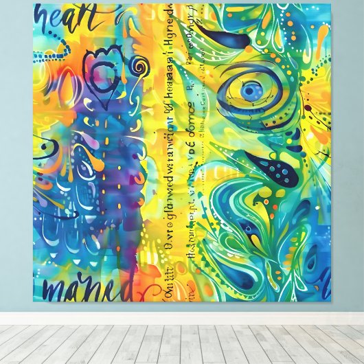 Hart en ziel: Abstract minimalistisch Canvas Afdruk (Insitu (Houten vloer))