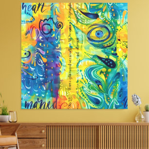 Hart en Ziel: Abstract minimalistisch Canvas Afdruk