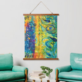 Hart en ziel: Abstract minimalistisch Hangend Wandkleed