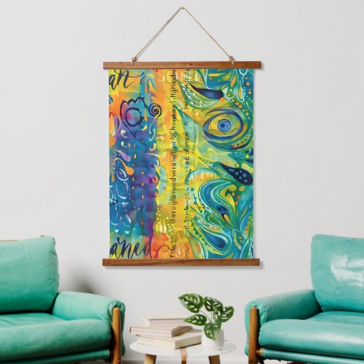 Hart en ziel: Abstract minimalistisch Hangend Wandkleed (Woonkamer)