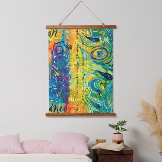 Hart en ziel: Abstract minimalistisch Hangend Wandkleed (Slaapkamer)