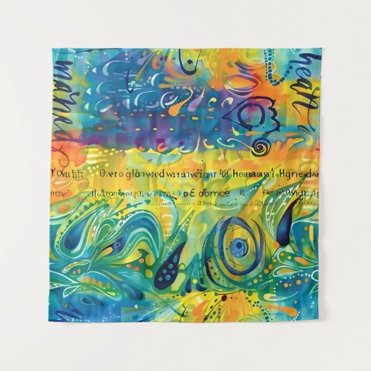 Hart en ziel: Abstract minimalistisch Wandkleed (Voorkant (horizontaal))