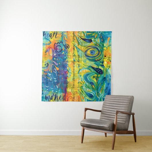 Hart en ziel: Abstract minimalistisch Wandkleed (In situ)