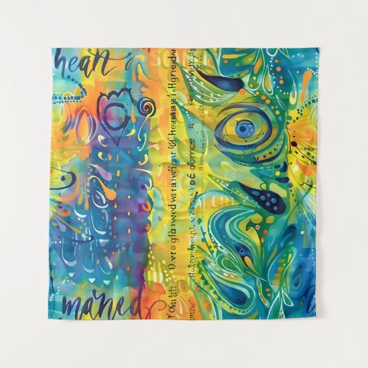 Hart en ziel: Abstract minimalistisch Wandkleed (Voorkant)