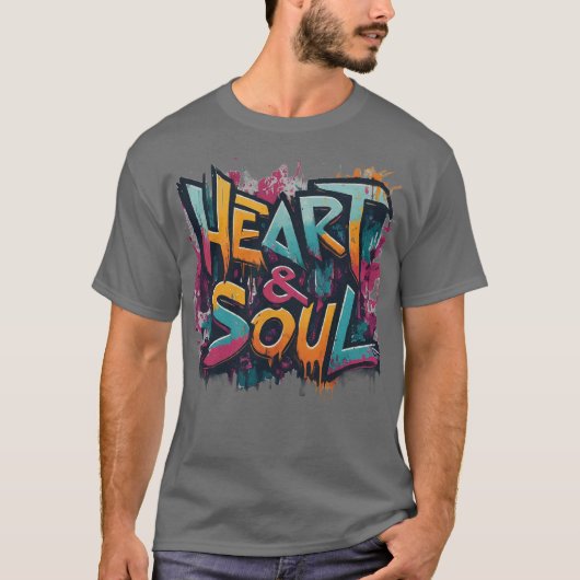 Hart en ziel grafisch T-shirt (Voorkant)