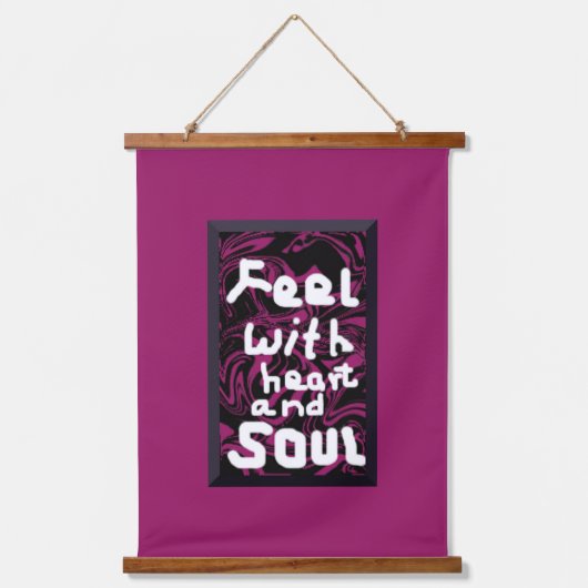 Hart en Ziel Hout Overgoten Wandtapijt Hangend Wandkleed (Voorkant)